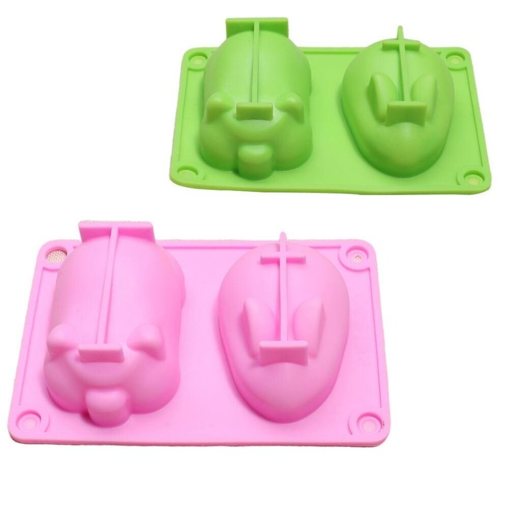 Silicone Mousse Cake Mold Bunny Piggy Baking Tray Dessert MoldPastry(2Packs)2pcs